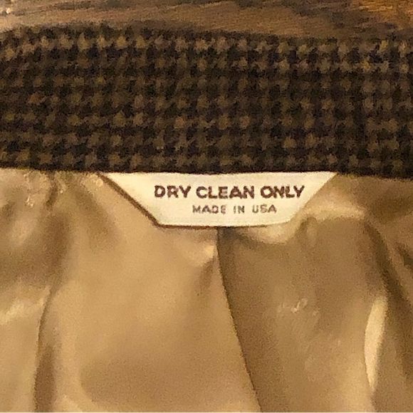 SAKS FIFTH AVENUE Men’s Brown Black Houndstooth Camel Hair Blazer Sz 44R - Picture 12 of 16